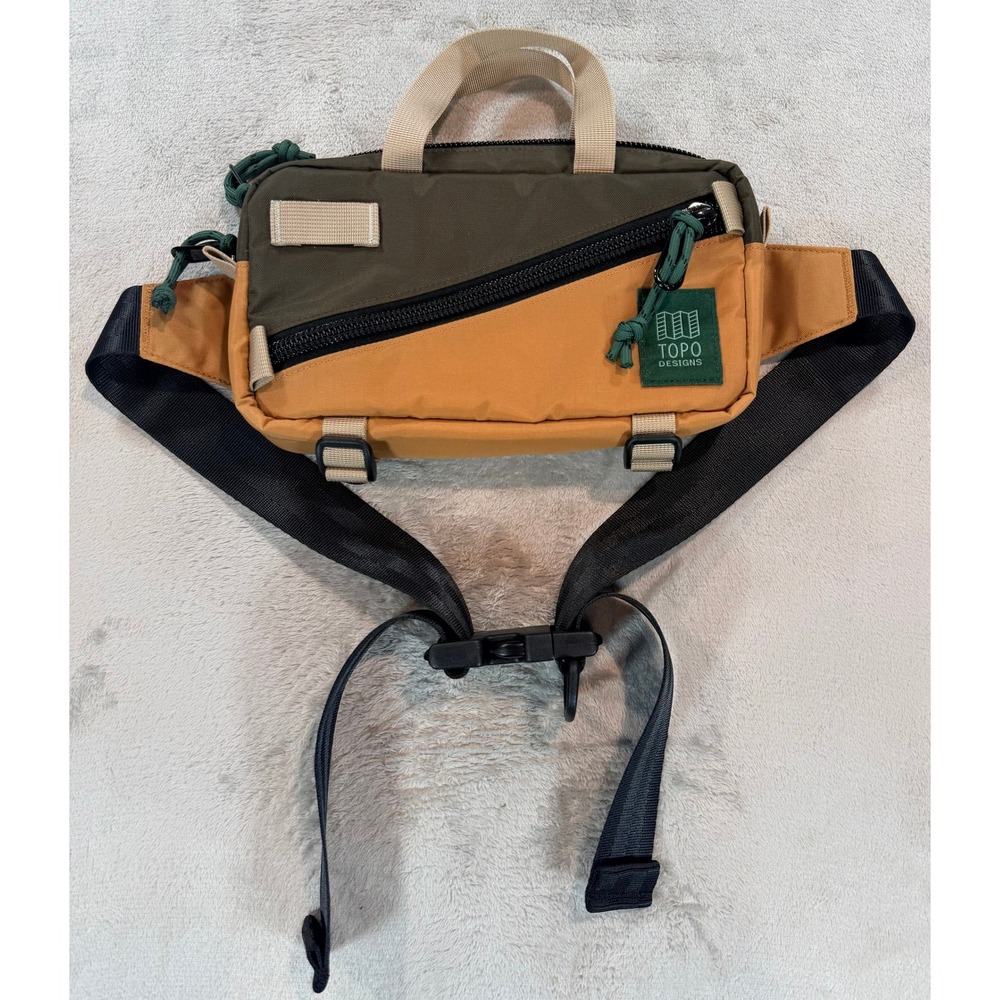 NWOT Topo Designs Unisex Mini Quick Pack Hip Waist Bag Clay Mustard Olive OS
